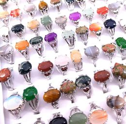 Whole 100pcsLot Vintage Womens Rings Prong Setting Stone Fashion Jewellery Finger Accessories Party Gift mixed Colours With a di7733607