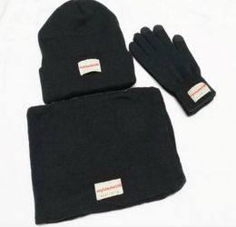 New Fashion brand Hat scarf gloves threepiece Hat For Men Beanies Women leisure Warm Cap Unisex Elasticity Knit Beanie Hats 8279349