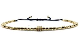 Charm Bracelets Cube Bracelet Men 2021 Fashion Gold Colour Pave CZ Rope Bead For Jewellery Gift Pulsera Hombre8570780