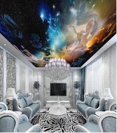 Custom 3D Po Wallpaper Athena goddess starry sky zenith mural Ceiling Wall Painting Living Room Bedroom Wallpaper Home Decor1712371