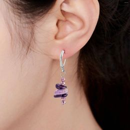 Dangle Earrings Tumbled Crystal Stone Drop Earring For Women Healing Stones Beads Ladies