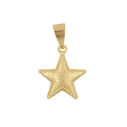Pendant Necklaces Finest 18K Yellow Gold Plated Polished Gilded Single Star Necklace Chic Chunky 3D Jewellery
