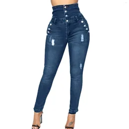 Women's Jeans Skinny For Woman 90s Super Stretch Grey Denim Sexy High Waist Slim Pencil Pants Female Pocket 2023