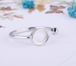 925 Sterling Silver Engagement Wedding Ring 7x7mm Round Cabochon Semi Mount Ring Crystal Fine Jewellery Setting White Gold Color8730041