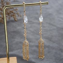 Dangle Earrings 100mm Trendy Waterdrop Long Tassels For Women Wedding Party Dubai Bridal Jewelry E9726