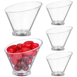 Dinnerware Sets 5 Pcs Acrylic Salad Bowl Ice Cream Holder Candy Bowls For Party Table Serving Ice-cream Large Cups Fruit