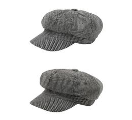 Leisure Autumn Winter Beanie Hat Women Comfortable Personality Soft Men Plaid Cotton Fashion British Beret Cap Painter Cap6682881