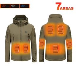 Men Women Heating Jacket 7 Zone Cold-Proof Winter Jacket Long Sleeve Hoodie Heating Jacket Smart Electrical Heated Clothing 231226