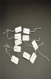 1000pcs white paper Tags with Elastic String Hang Tags label for Jewelry6622624