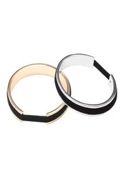 Bangle 30 Pieceslot Hair Tie Bracelets For Women Men Rose Gold Color Silver Metal Open Cuff Bangles Black Rope Hand Jewelry2400270