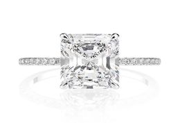 Choucong Brand Women Wedding Ring Luxury Jewellery Solitaire 925 Sterling Silver Radiant Shape White Topaz CZ Diamond Gemstones Eter5738008