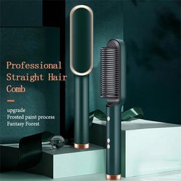 Straighteners New Hair Curler Multispeed Hair Straightener Electric Straightening Comb Curling Iron Hair Brush Hot Comb Antiscalding Ceramic