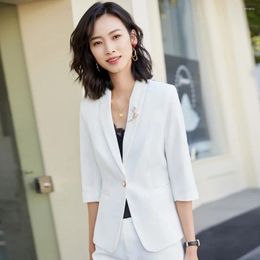 Women's Suits Fashion Women Blazer And Jackets White Slim Elegant Business Ladies Work Wear Clothes Office Uniform Styles