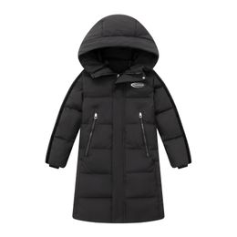 Children Winter Warm Down Jacket Boy Thicken Long Coat Kids clothing Parkas Outerwear Hooded Teenage toddler girl Clothes 4-16 Y 231226