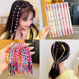 Hair Accessories Children's Flower Braided Rope Dirty Braid Curly Tie Little Girl Candy Color Disc Device Cute