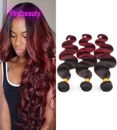 Brazilian Human Virgin Hair Yirubeauty Body Wave 1B 99J Ombre Colour Indian Peruvian Malaysian Double Wefts 1030inch7267394