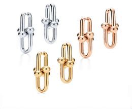 Designer Women039s Stud New Fashion Brand Earrings Accessories S925 Gold And Silver Rose Gold U Button Earrings G2208058806096