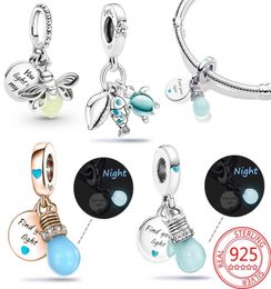 New Popular 925 Sterling Silver Charm Luminous Light Bulb Double Charm for Original Classic DIY Bracelet Ladies Jewellery Fashion Ac1433046