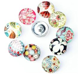 Charm Bracelets Whole10 Pcslot Beauul Flower Snap Button 18MM Round Glass Ginger Snaps Jewellery Fit Bracelet NA120881149t57773715700311