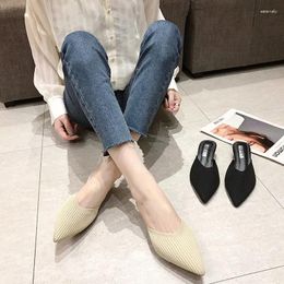 Slippers Baotou Half External Wearing 2023 Spring And Autumn Go Out Pointed Tip Versatile Women's High Heels