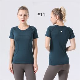 Lulumon 2.0 Womens Yoga Outfit Tshirts Shirts Tees Sportswear Outdoor Apparel Casual Adult Gym Excerise Running Short Sleeve Tops Breathable 444