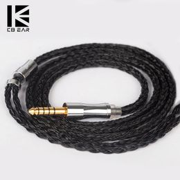 Earphones KBEAR Show 24 Core 5N Silver Plated OFC Upgrade Cable Widely Compatible for Earphones Headphones With 2.5mm 3.5mm 4.4 mm Type