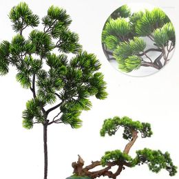 Decorative Flowers Artificial Pine Tree Branches Plastic Fake Green Pinaster Cypress Christmas Festival Party Home Decorations