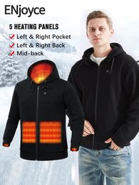 ENjoyce Men Intelligent Heating Zip Hoodies Sweatshirts Winter Warm Heated Clothes Usb Thermal Heat Jacket Cardigan Coat P5104 231226