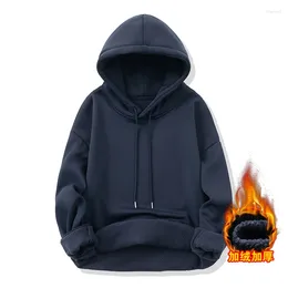 Men's Hoodies Men/Women Hooded Sweatshirt Autumn Winter Couple Harajuku Pullover Fleece Hoodie Solid Colour T-shirt Plush Loose Top