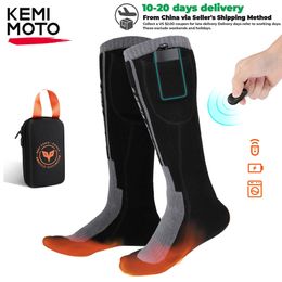 Heated Socks Remote Control Motorcycle Electric Heating Rechargeable Battery Winter Thermal Thick Stockings Men Women 231225
