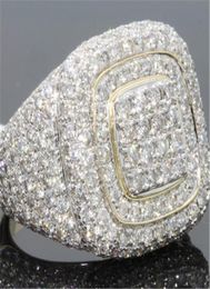 14K Gold Full Diamond Rings for Men Hiphop Peridot Gemstone Anillos De Bizuteria Wedding Bague Sparkling diamond Jewelry Ring CJ13166532