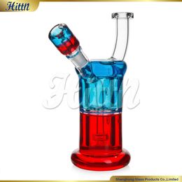 Freezable Glycerin Glass Bong Showerhead Perc Water Pipe 8.3 Inches Hand Blown Glass Smoking Pipe with 14mm Colour Glycerin Bowl