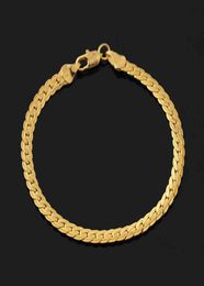 Unisex Men039s Punk Gold Bracelet Chain Wristband Bangle Hip Hop Jewelry Hand Charm Accessories for Men299t5864251