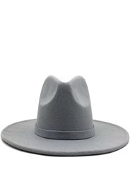 Wide Brim Fedora Hat For Women Solid Colour Wool Felt Hat For Men Autumn Winter Panama Gamble Grey Jazz Cap 2010287025650