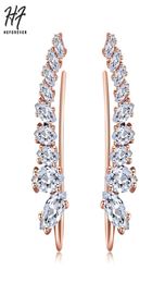 Luxury Shining Angle Wing Ear Cuff Earrings for Women Cubic Zirconia Rose White Gold Color Fashion Jewelry E791 E7921265933