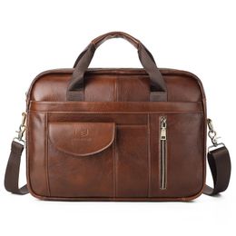 Briefcases Royal Bagger Men 15.6 Inch Laptop Briefcase Real Genuine Cow Leather Vintage Fashion Casual Handbag Shoulder Bag Travel Business