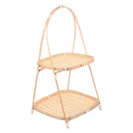 Dinnerware Sets Basket Bamboo Snack Stand Rustic Wedding Decorations Woven Fruit Weaving Steamed Bun