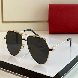 Whole High-end sunglasses mens Pilot top quality 18K gold sparkling simple wide edge blue coated lenses man polarizer 0334 sil216v