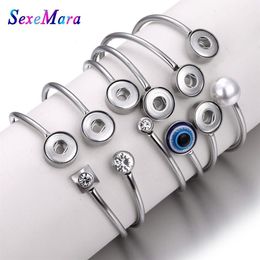 Real Stainless Steel fit for 12mm metal snap button bangle&bracelet bracelets 6 styles for women209L