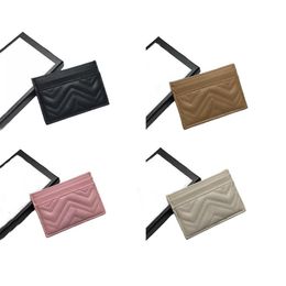 Wallets Card Holder Designer Men Womens Cards Holders Black Lambskin Mini Coin purse pocket Interior Slot Pockets Genuine Leather 356U