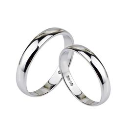 925 Sterling Silver Smooth Simple Couple Rings Solid Wedding Band Rings Fashion Jewellery For Women Men8891402