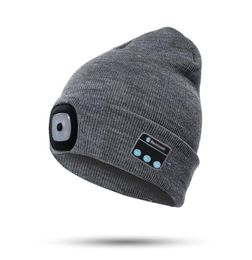 New wireless Bluetooth headset LED lamp knit hat Bluetooth call glow outdoor LED hat6803985