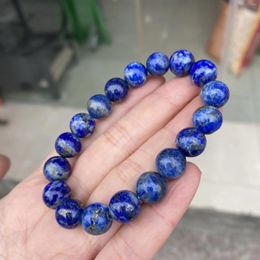 Strand Natural Lapis Lazuli Bracelet Round Beads Blue Wholesale 1pc