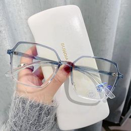 Sunglasses Fashion Transparent Lenses Progressive Color Frame Glasses Women Men Ultra Light Can Be Paired With Myopia