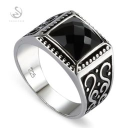 Eulonvan Engagement Wedding 925 Sterling Silver Male Finger Rings For Men Black Cubic Zirconia Drop S3809 Size 6 13 Cluster3110628