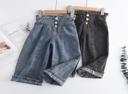 Jeans Baby Girl Four Season Solid Colour Wide Leg For Kids Toddler Casual Pants Loose Denim Trousers Korean Clothes9601281