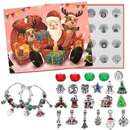 Decorations 2021 Christmas Advent Calendar Diy Christmas Gifts Charm Jewelry Bracelet Necklace Making Kit For Girls Xmas Present