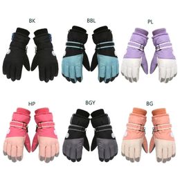 Kids Winter Ski Gloves Waterproof Snow Mittens Warm Children Full Finger 231225