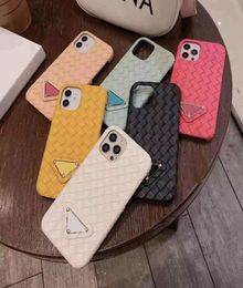 Shockproof Phones Cases 6 Colours Braided Pattern Phone Case Luxury Designer Mens Womens For iPhone 13 11 12 pro 7 8 X XS High Qual4062891