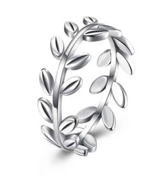 Olive Leaf Rings 925 Sterling Silver Women Simple Style Stackable Ring Party Wedding Gift Fashion S925 Jewellery Cluster7054259